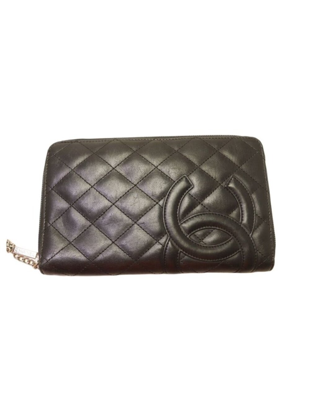 Chanel Cambon Line Lambskin Zip Around Wallet
